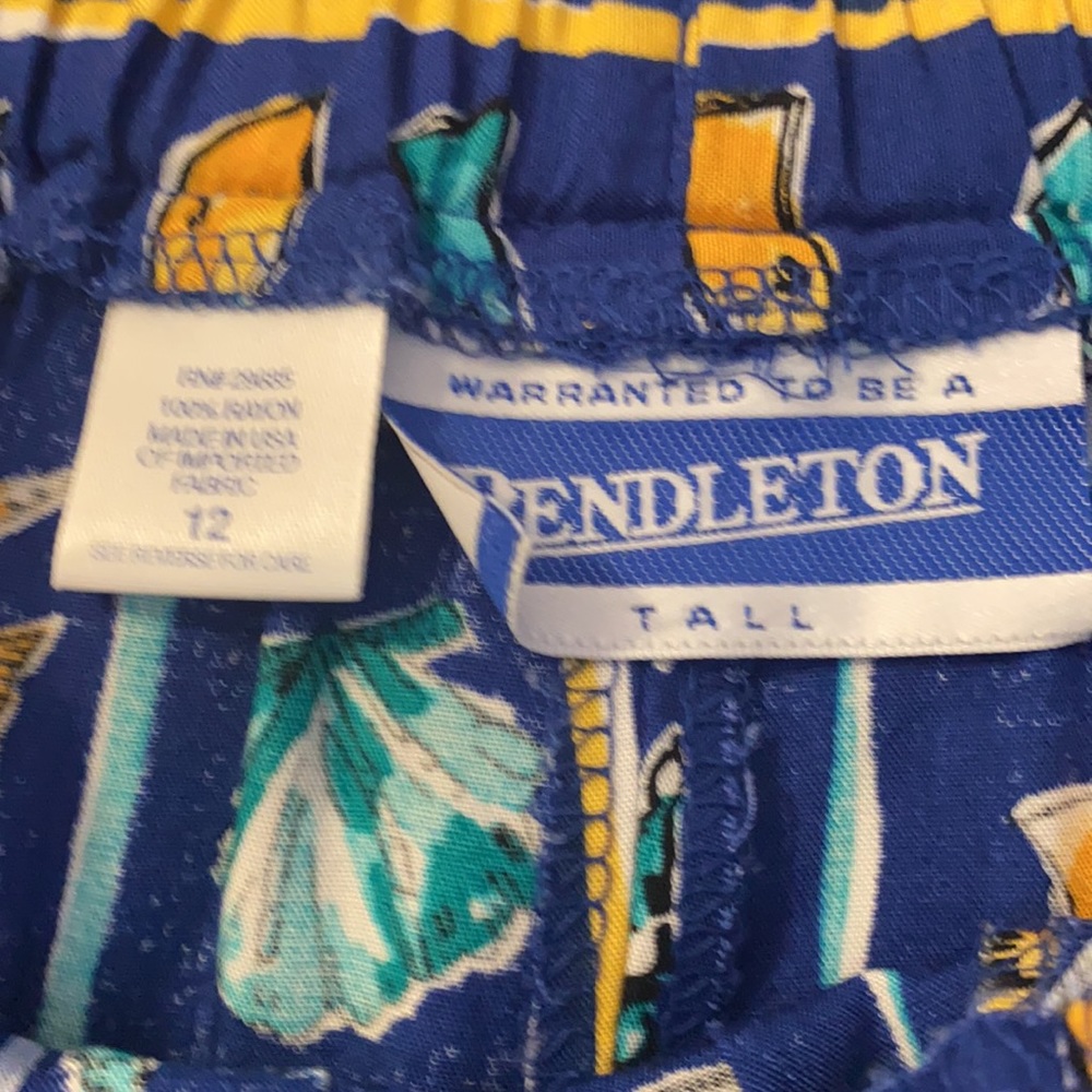 Vintage Pendelton size 12 aquatic print  pants - Picture 3 of 6